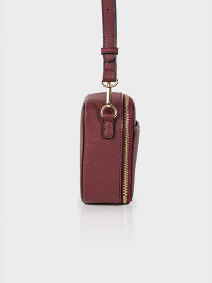 Boxed & Bold Wine Sling Bag Charme