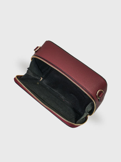 Boxed & Bold Wine Sling Bag Charme