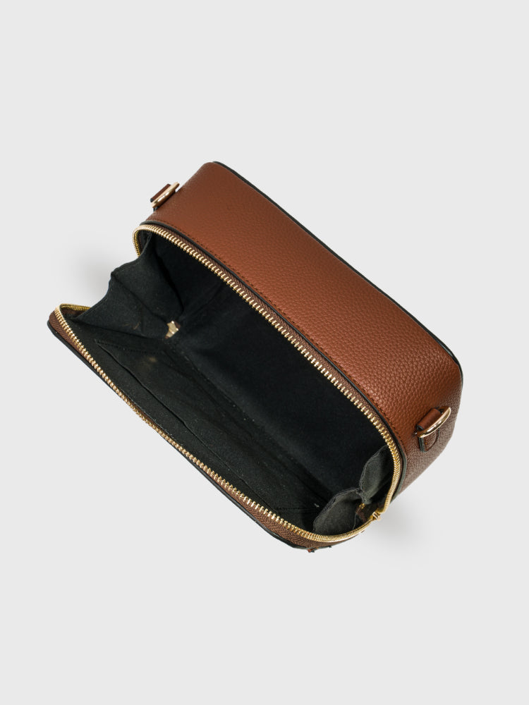 Boxed & Bold Brown Sling Bag Charme