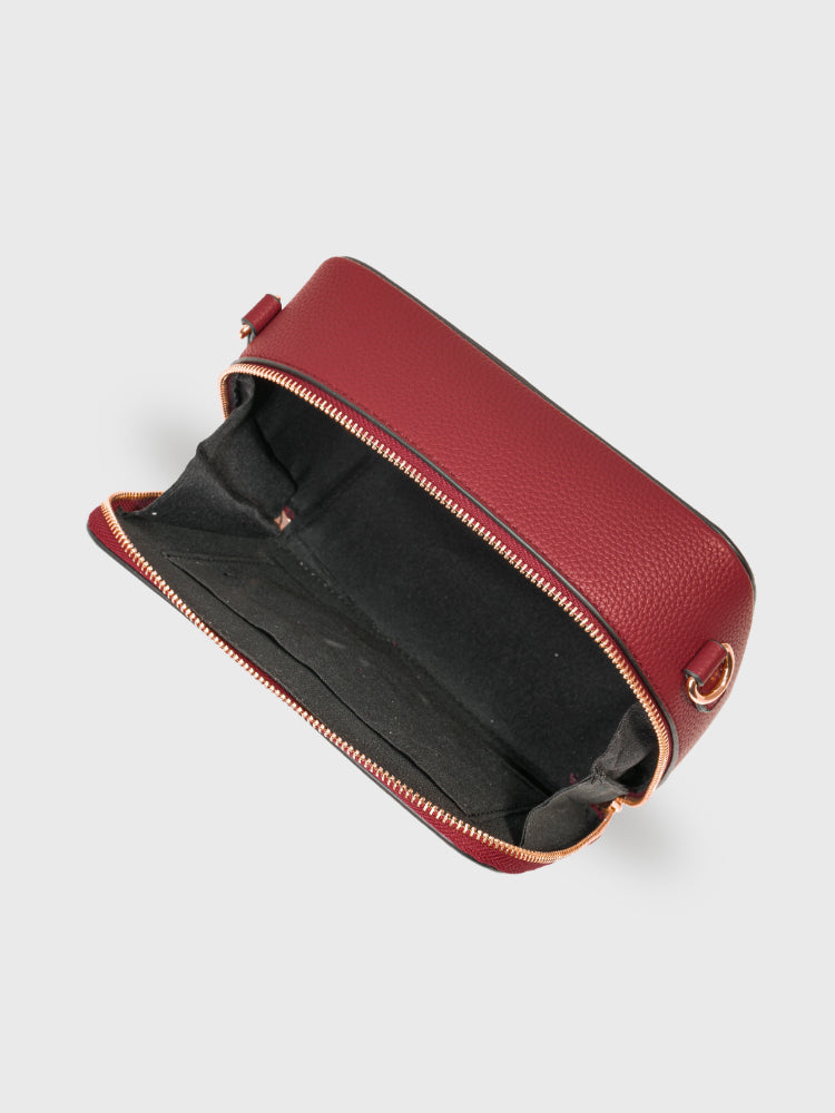 Boxed & Bold Wine Sling Bag Charme