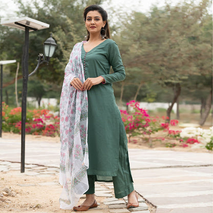 Green Doria Dupatta Suit Set
