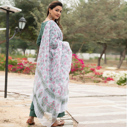 Green Doria Dupatta Suit Set