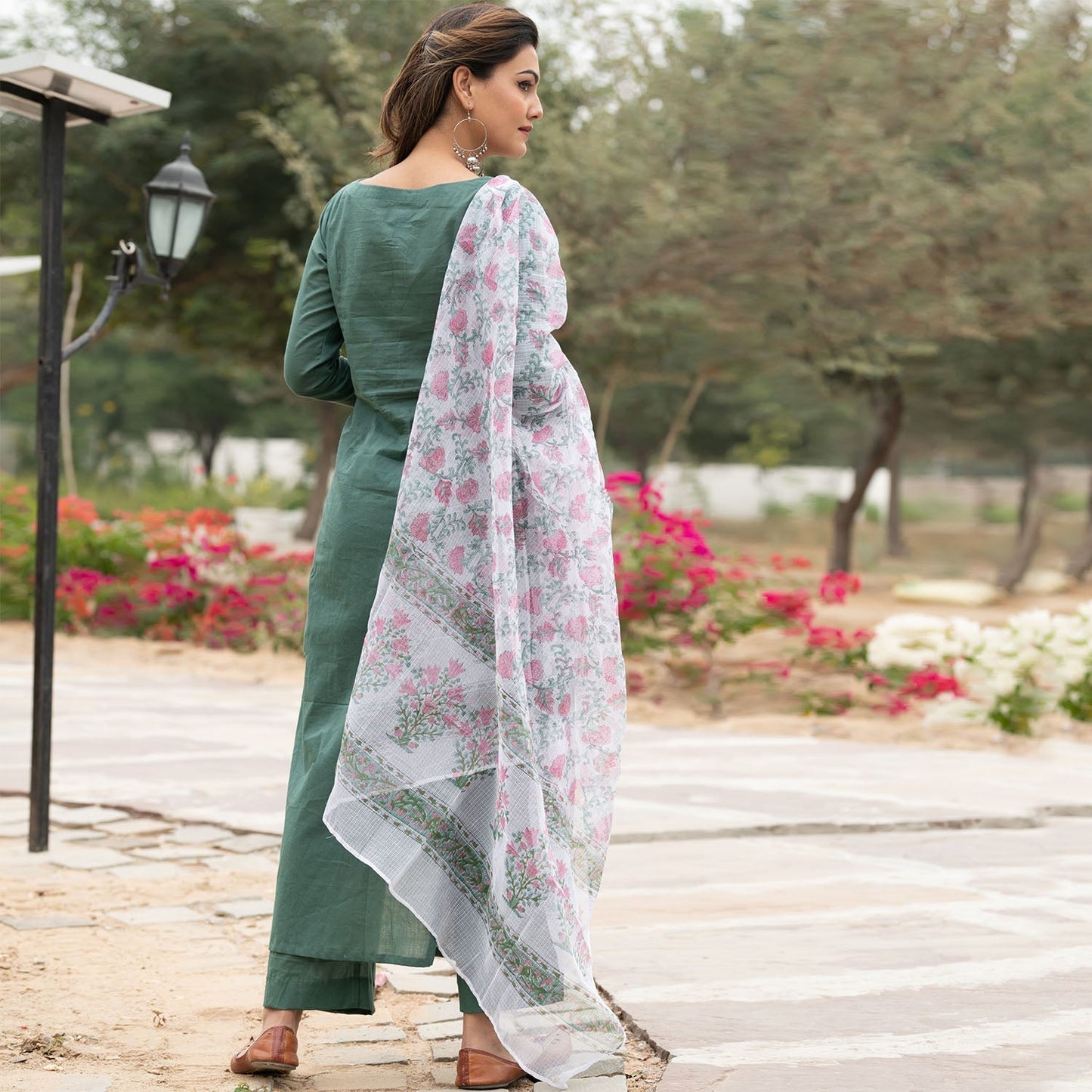 Green Doria Dupatta Suit Set