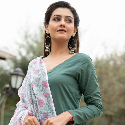 Green Doria Dupatta Suit Set