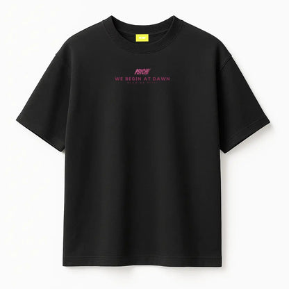 Night Club Round Neck Printed Black T-Shirt FLYAF