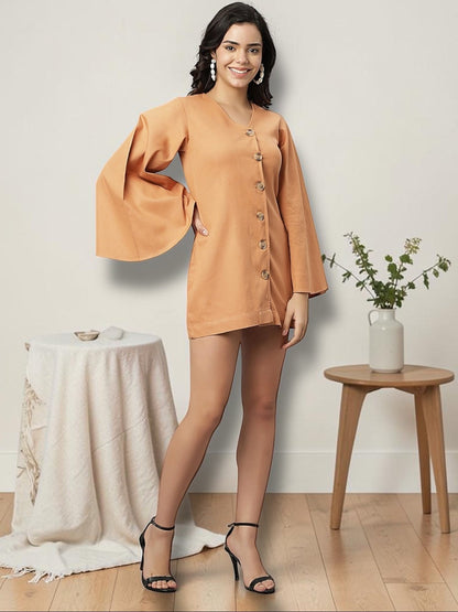 Caramel Cotton Chic Dress