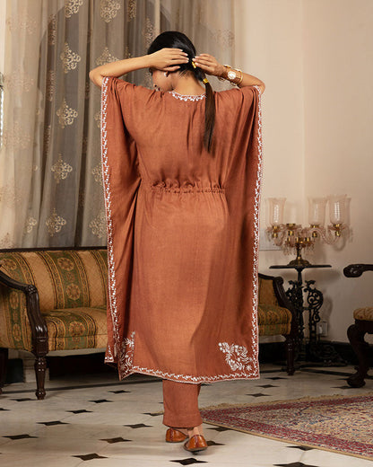 Brown Itrh Kaftan Set