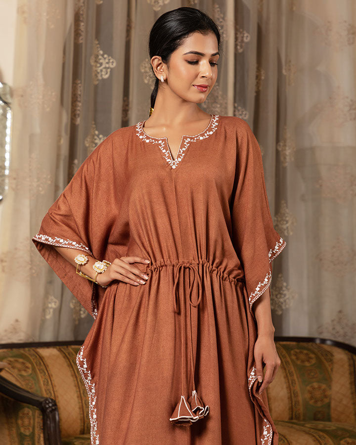 Brown Itrh Kaftan Set