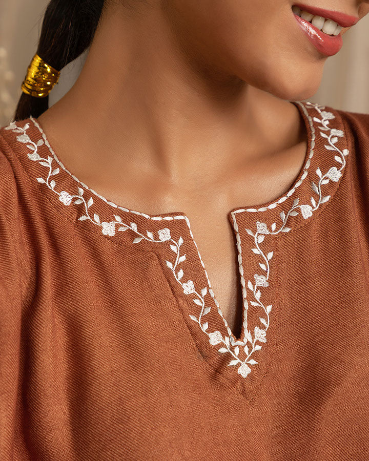 Brown Itrh Kaftan Set