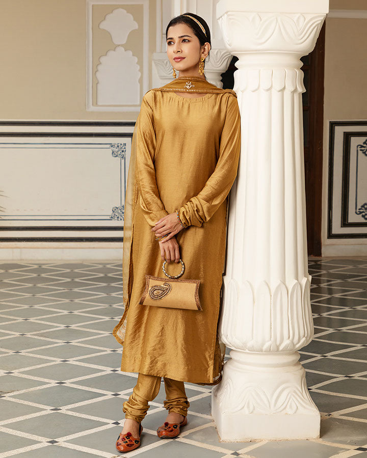 Maharani Golden Chanderi Suit