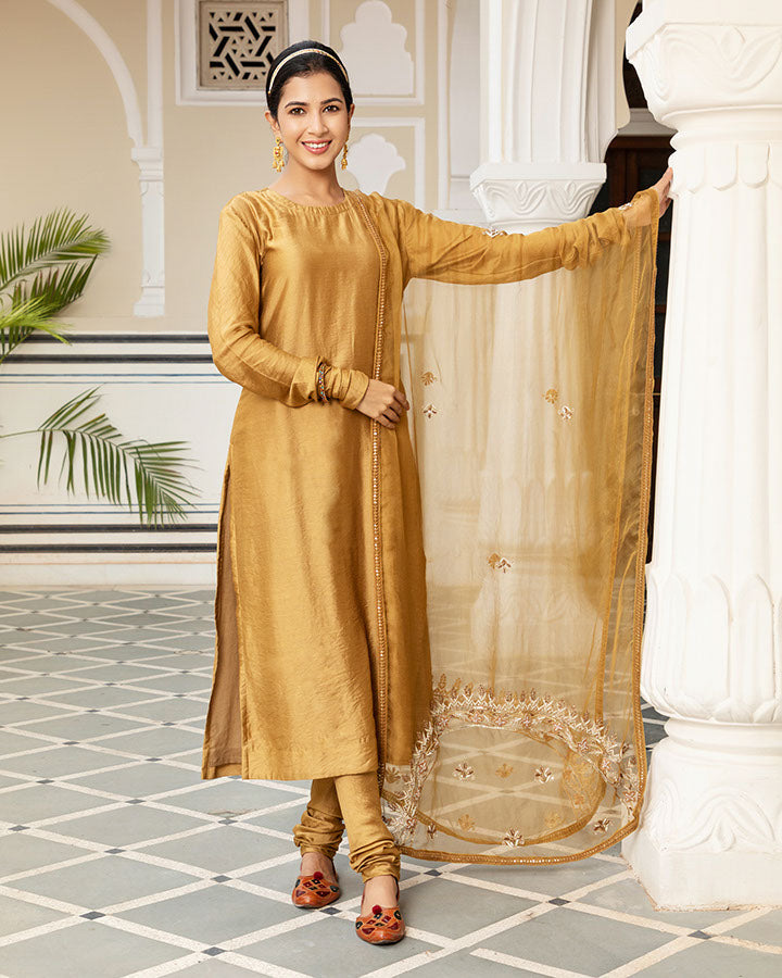 Maharani Golden Chanderi Suit