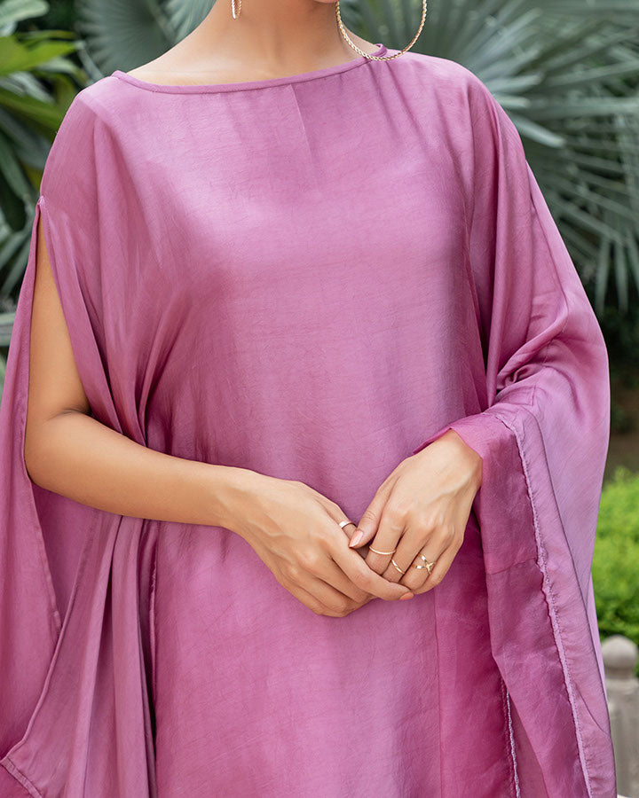 Purple One Sleeve Slit Co-Ord Set