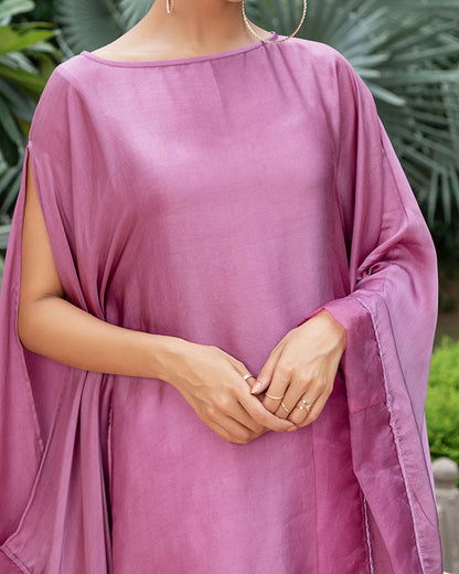 Purple One Sleeve Slit Co-Ord Set