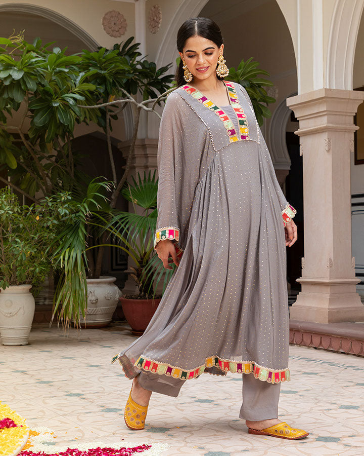 Grey Taj- Mahal Kaftan