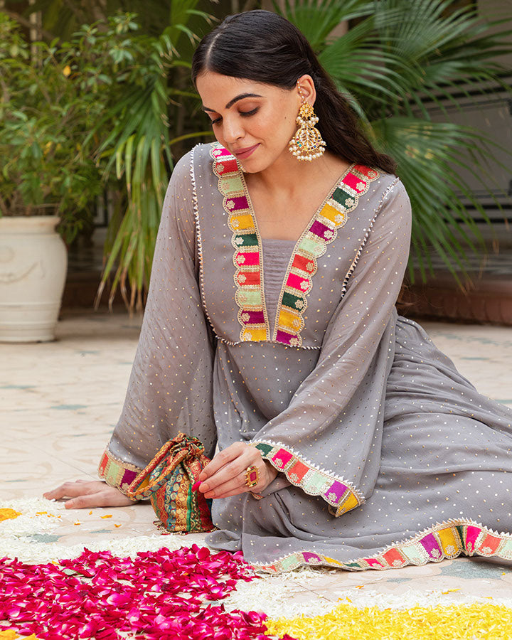 Grey Taj- Mahal Kaftan