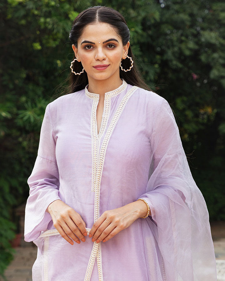 Lilac Border Suit Set