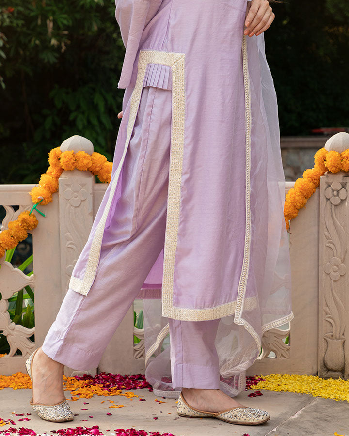 Lilac Border Suit Set