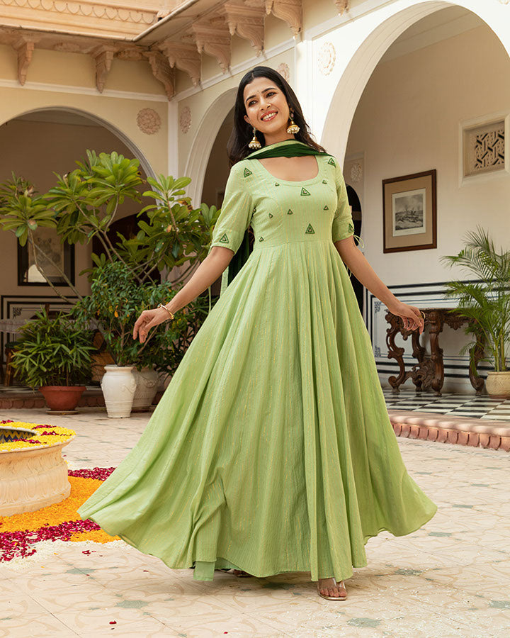 Green Triangle Anarkali