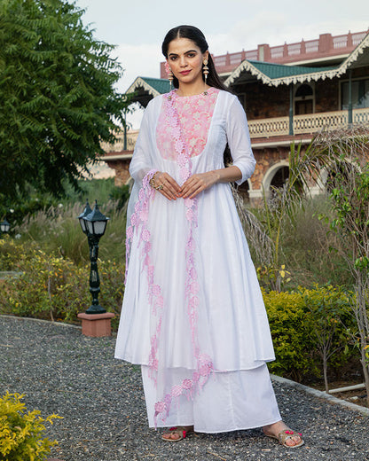 White Begum Anarkali Suit