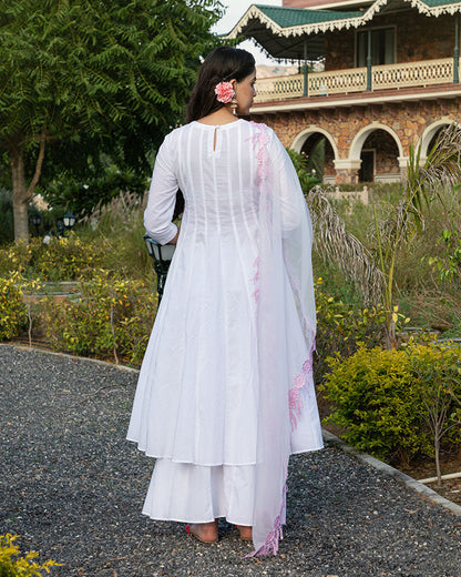 White Begum Anarkali Suit