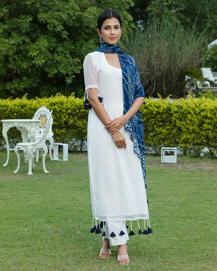 White Tassel Doria Suit