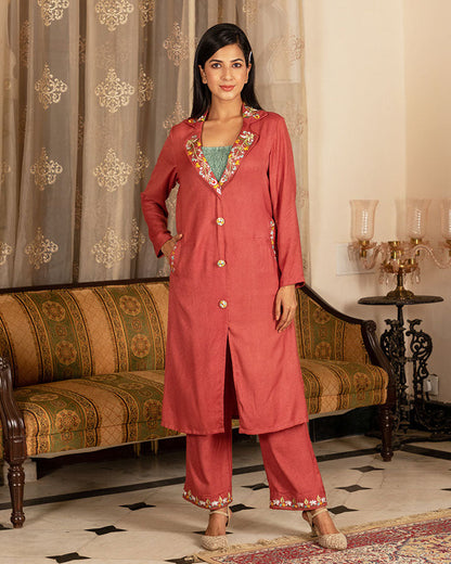 Pink Gulab Jacket Set