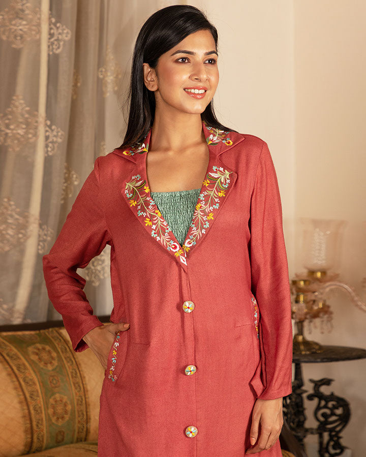 Pink Gulab Jacket Set