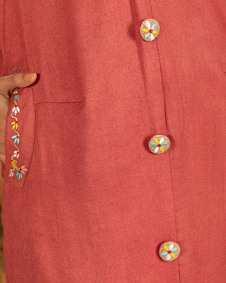 Pink Gulab Jacket Set