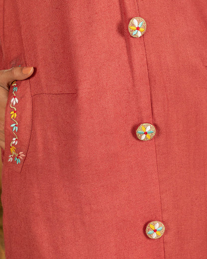Pink Gulab Jacket Set