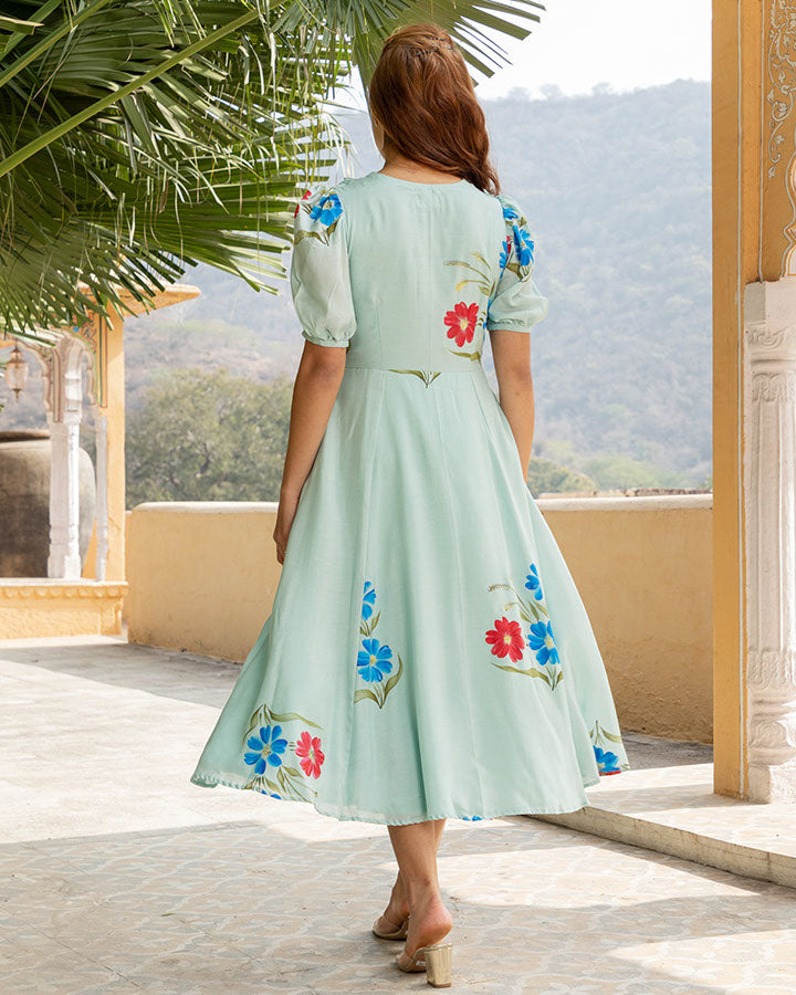 Blue Bloom Maxi Dress