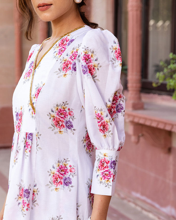 Rose White Muslin Suit