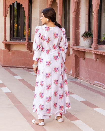 Rose White Muslin Suit