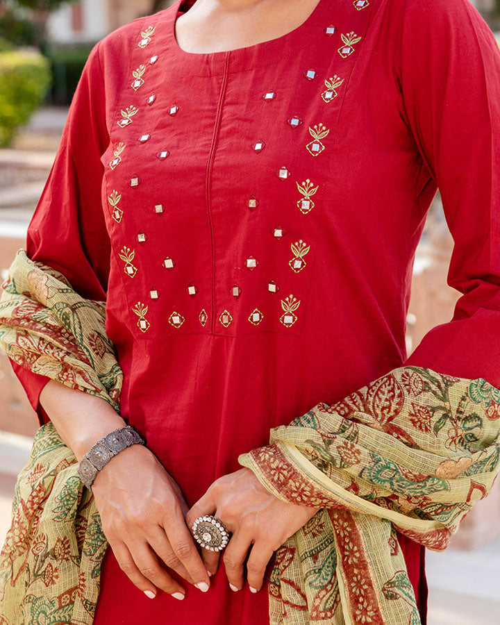 Maroon Doriya Suit