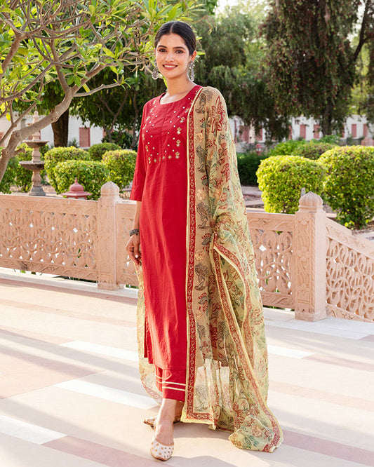 Maroon Doriya Suit