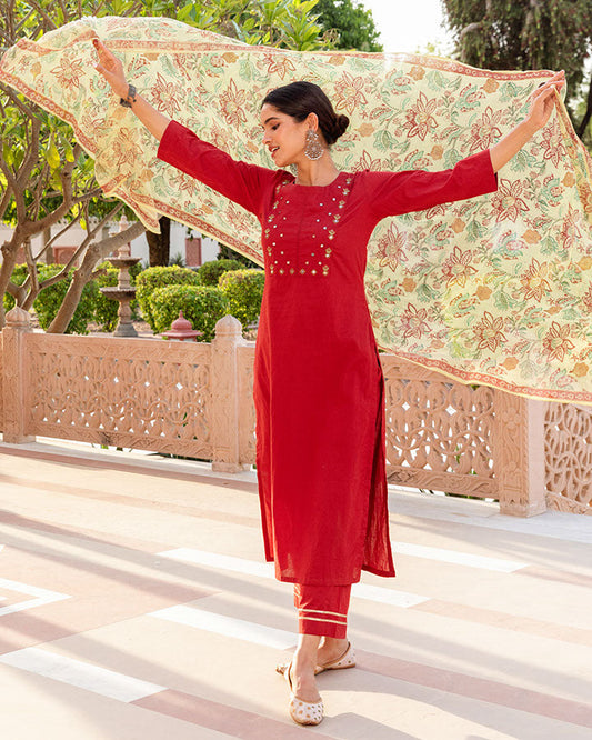 Maroon Doriya Suit