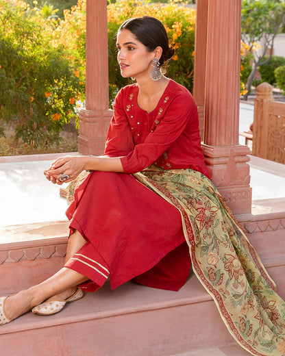 Maroon Doriya Suit