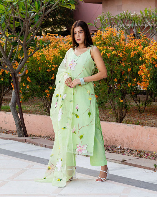 Citrus Green Handpaint Suit