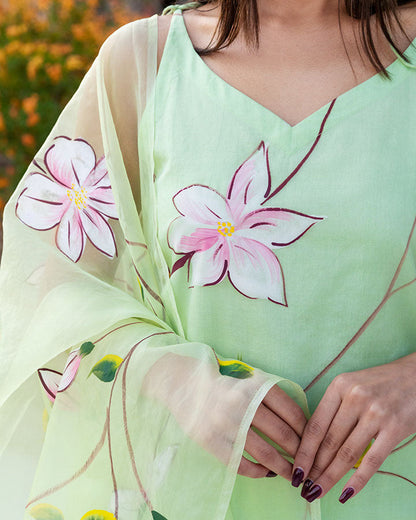 Citrus Green Handpaint Suit