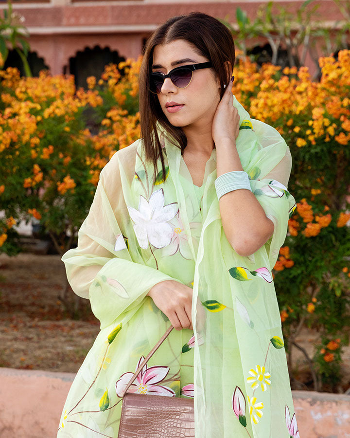Citrus Green Handpaint Suit