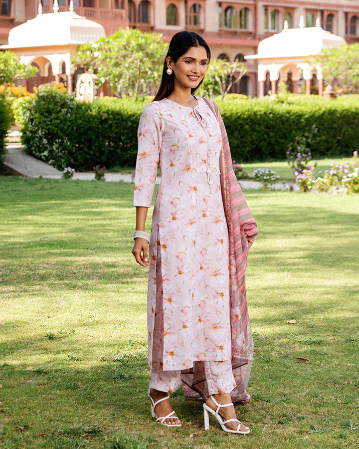 Cherry Blossom Muslin Suit Set