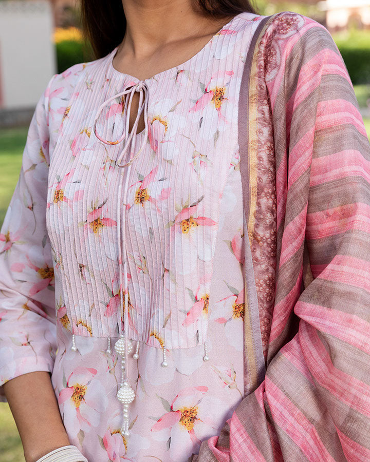Cherry Blossom Muslin Suit Set