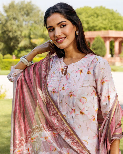 Cherry Blossom Muslin Suit Set