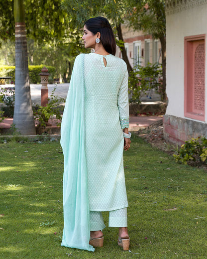 Green Noor Dobby Suit Set