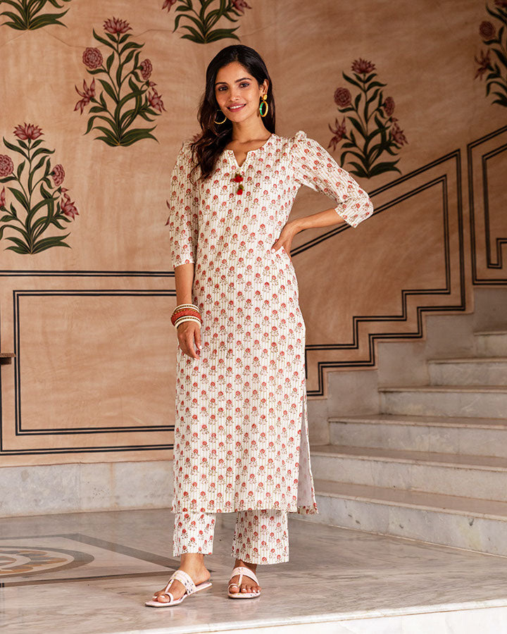 Green Blossom Buta Kurta Set
