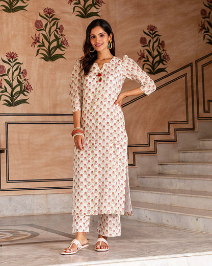 Green Blossom Buta Kurta Set