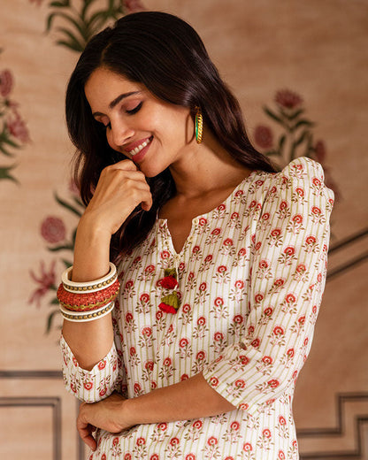 Green Blossom Buta Kurta Set