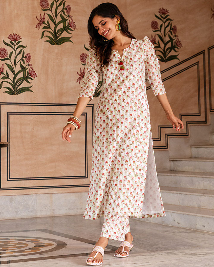Green Blossom Buta Kurta Set