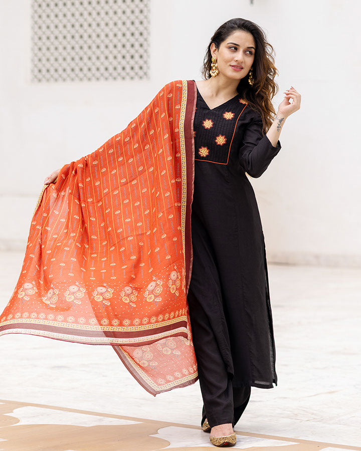 Black Patchwork Suit