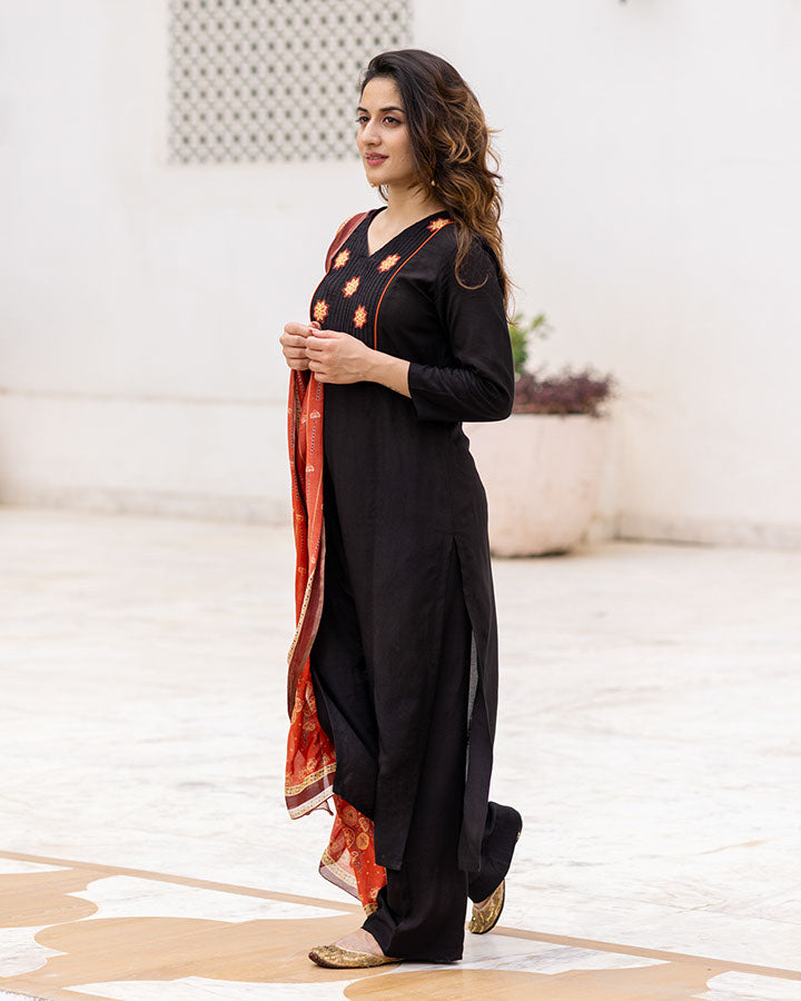 Black Patchwork Suit