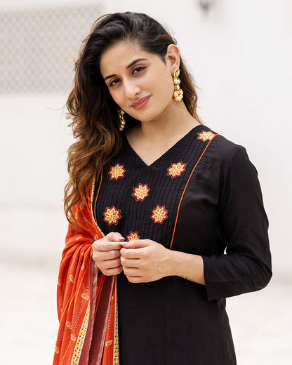 Black Patchwork Suit